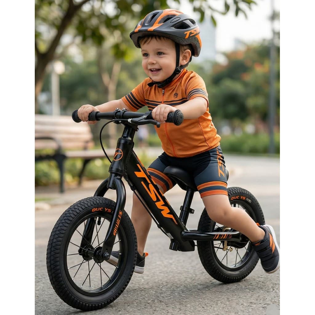 Bicicleta Equilibrio Balance Tsw Motion Aro 12 Bike Criança 3 Anos Aluminio Preto