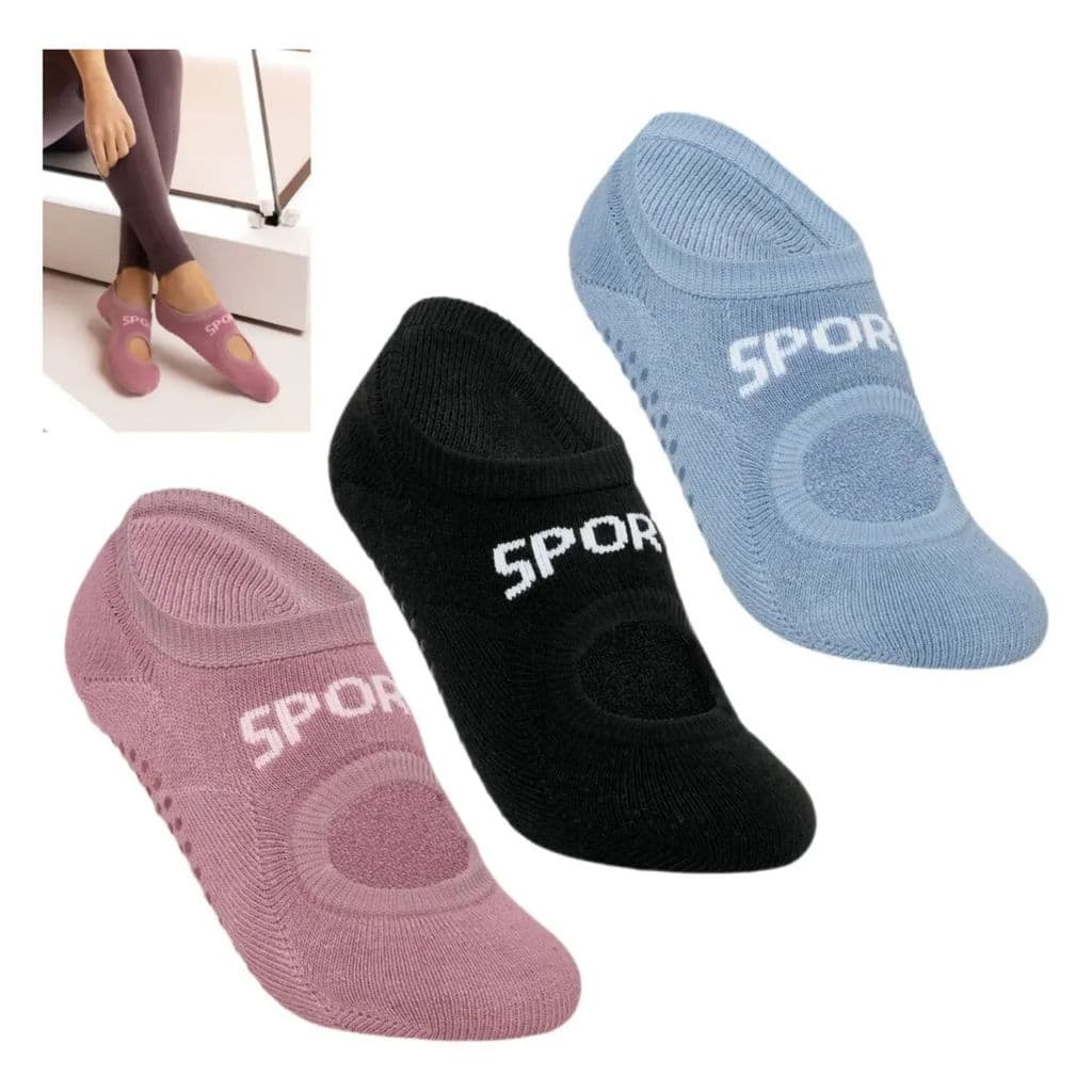 Meia Sapatilhas Sportivas Feminina Antiderrapante Yoga Pilates Selene Original Ref 7780