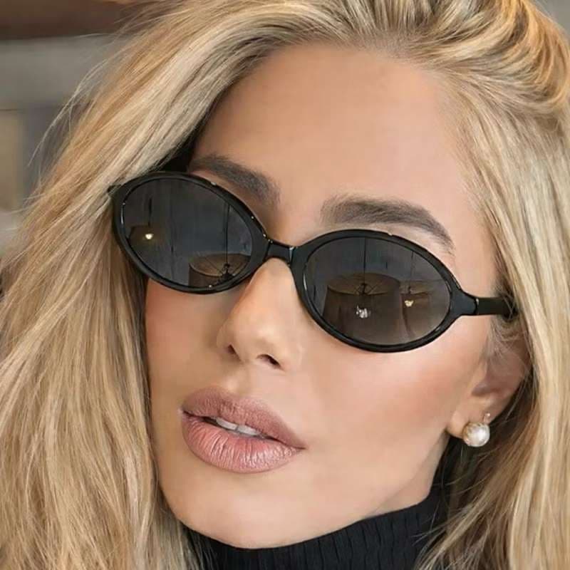Óculosde Sol Feminino Oval TartarugaRetrô-Lente Escura + Estojo Moderno Tipo：Tartaruga Dê um estojo de óculos