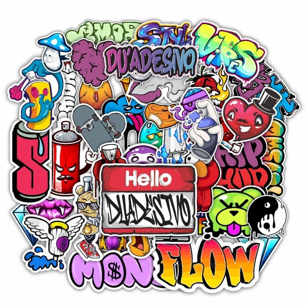 Adesivos Graffiti Skate Sticker Hip-Hop Para Moto Bike Estilo Rua Grafite Bomb Pixo