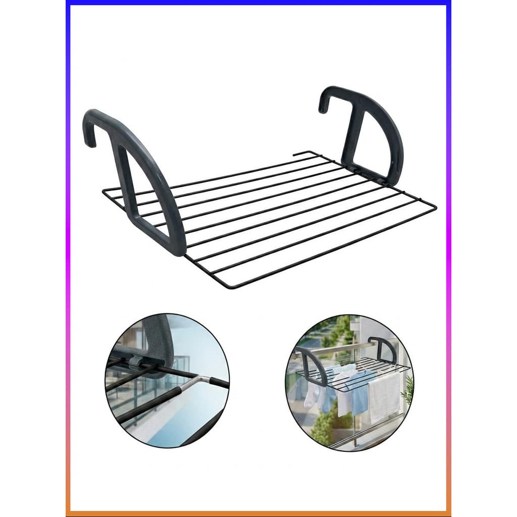 Varal de Porta Secalux Dobrável Apartamento 10kg 7m Preto