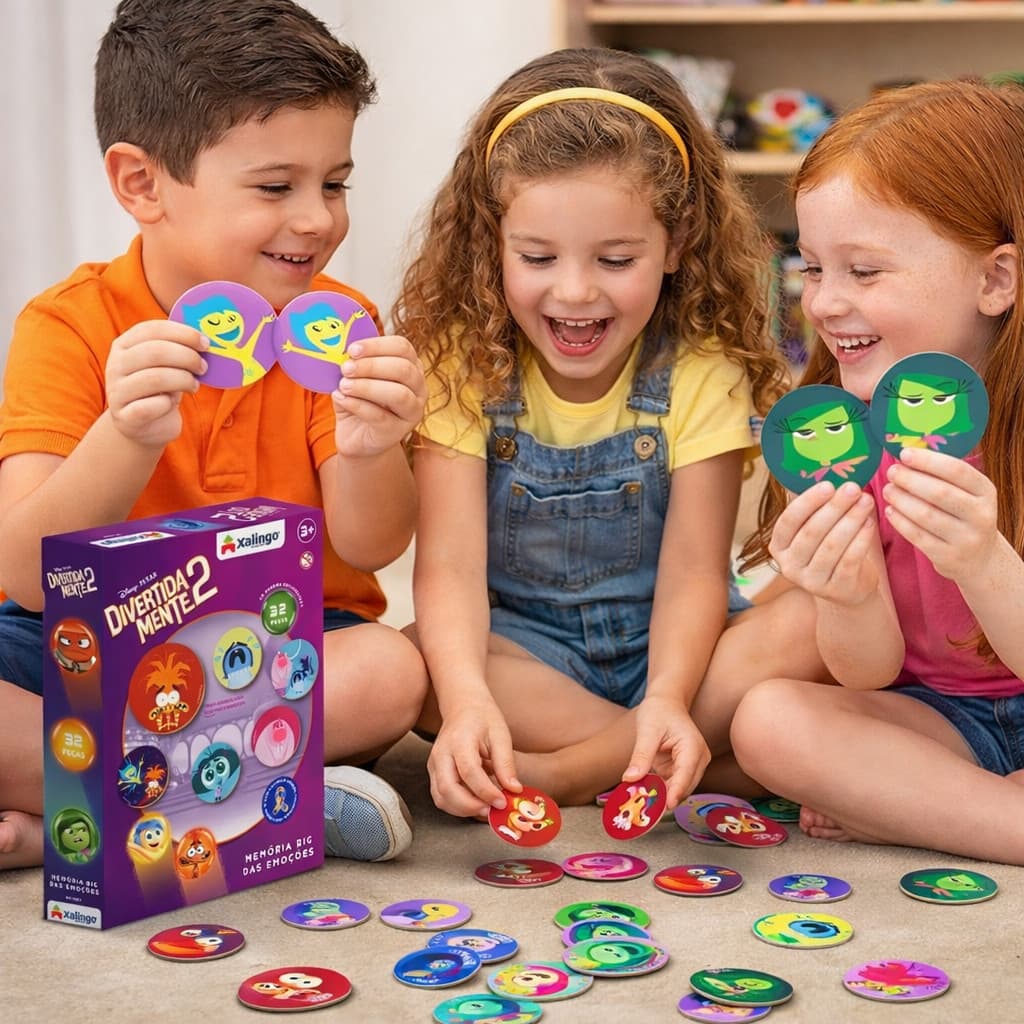 Jogo Infantil Memória das Emoções Divertidamente 2 Big 32 Peças