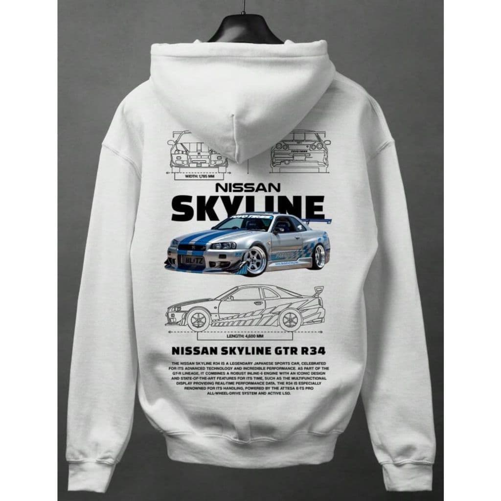 Moletom Canguru Masculino Estampado Skyline Carro Azul 1253 HipHop Estilo de Rua Jovem Adolescente