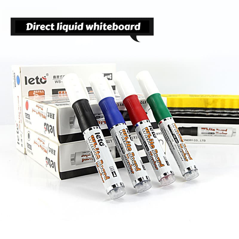 Caneta líquida reta para quadro branco, fácil de apagar, caneta marcadora de núcleo de tinta substituível, caneta de cab