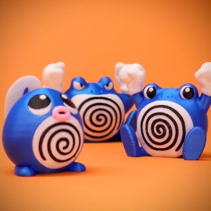 Poliwag Poliwhirl Poliwrath Pokémon 3D Boneco Miniatura Action Figure Impressão 3D Colecionavel Geek