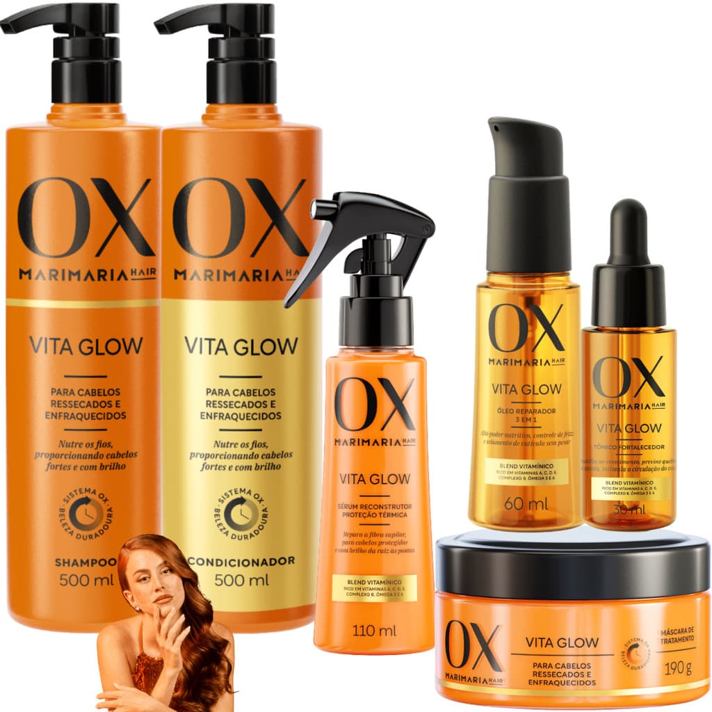 Kit OX Vita Glow Mari Mara Nutrição Hidratação Reparação