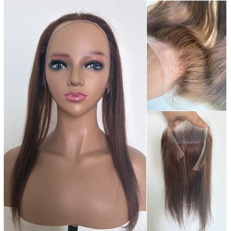 Artigo decorativo de Cabelo Renda Frontal 33×5cm, Cabelo Humano, Fixação por Alça, Cores 1B,2#,4#,6#,35#