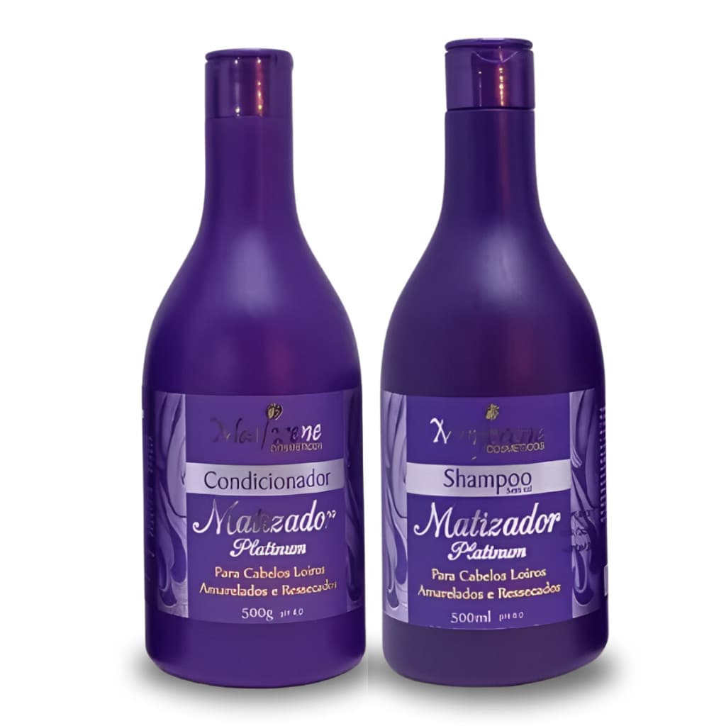 Kit Matizador Maycrene Desamarelador Para Cabelos Loiros Platinum  - Shampoo - Condicionador