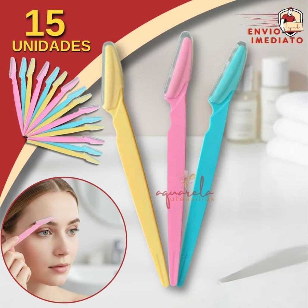 Kit 15 Navalha Lâminas Design Sobrancelha e Rosto Depilação de Busso Aparar Pelos
