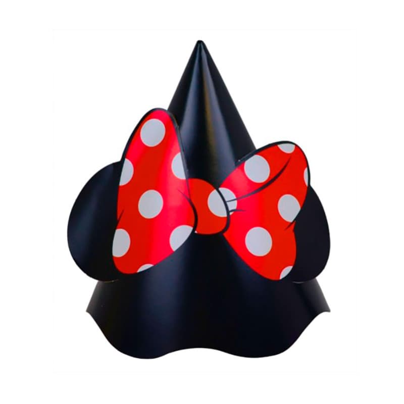 Chapeu Chapeuzinho Minnie Mouse 8 / 16 / 24 Unidades Para Festa Aniversario Infantil