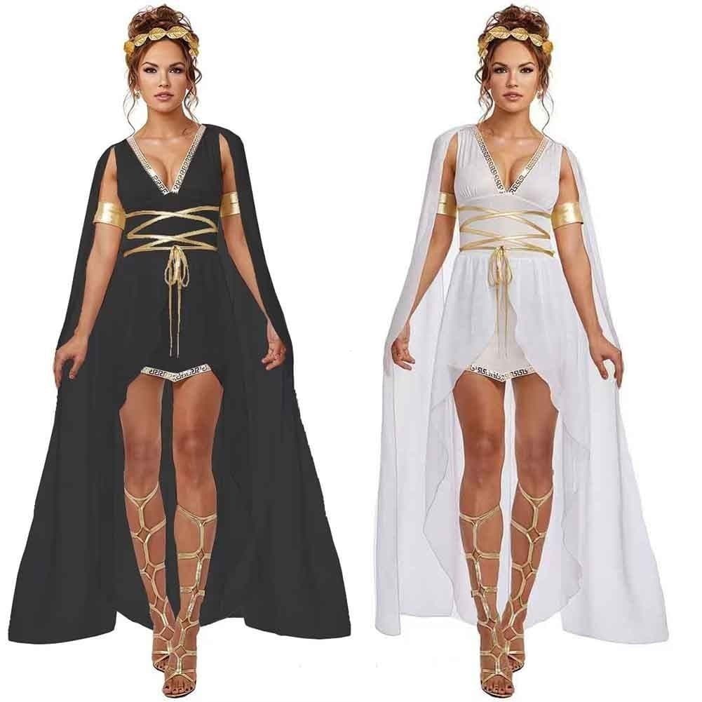 Deusa Grega Fantasia de Mulher para Halloween Fantasia Medieval Filme Cosplay Cleópatra Egípcia Atena Senhora Cos Festa
