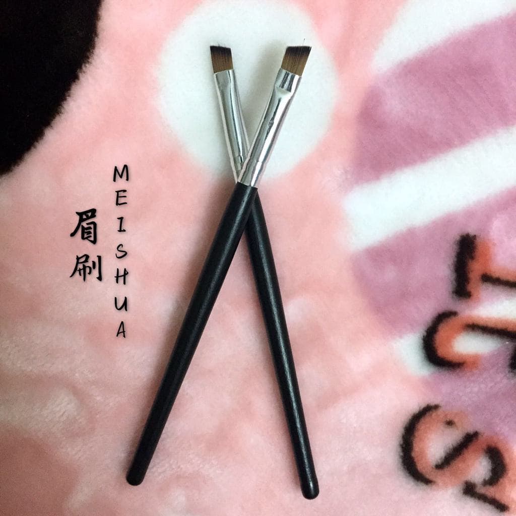 Profissional crina angular sobrancelha tingimento sobrancelha varrendo sobrancelha pente pincel de maquiagem pó Natural