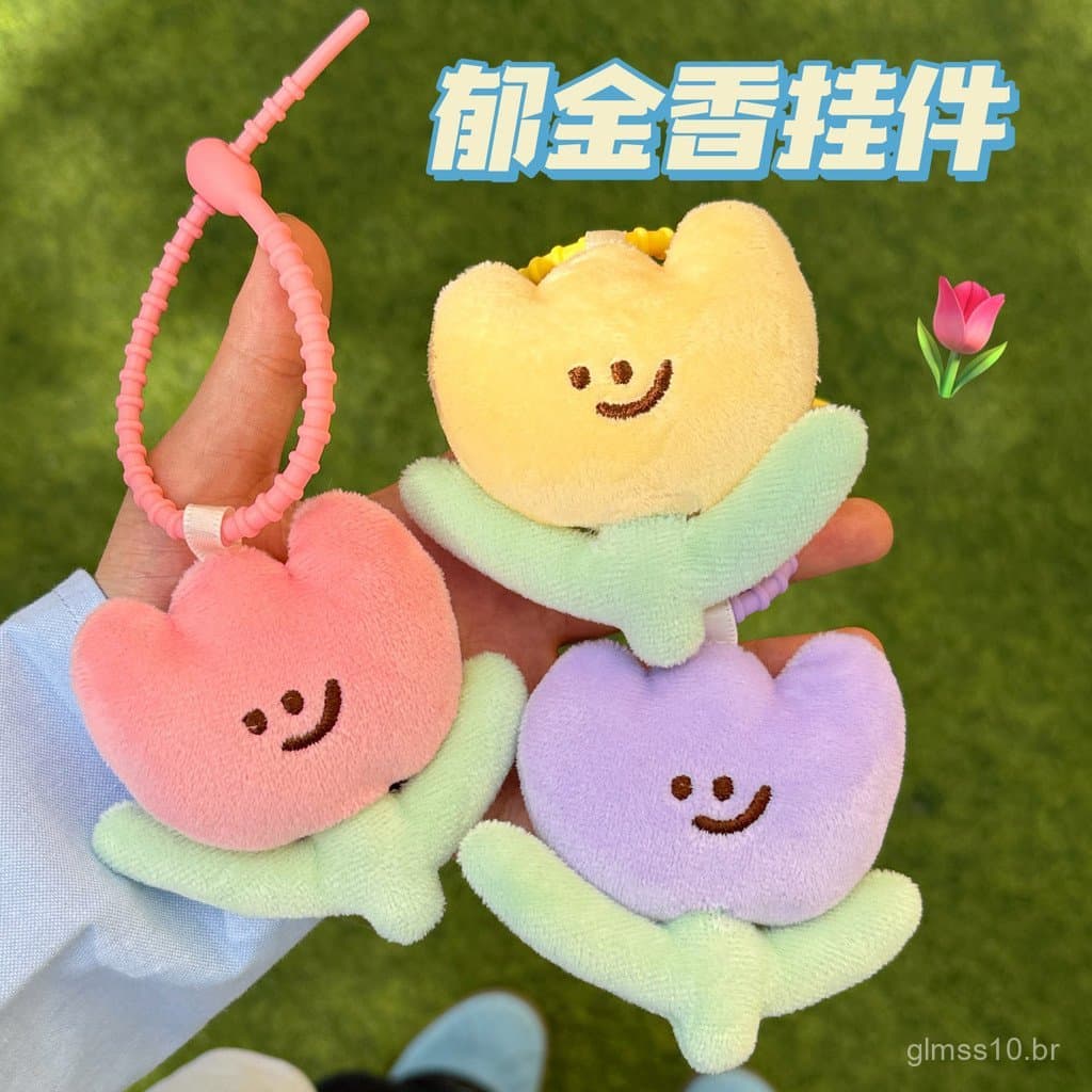 Novo Chaveiro de Pelúcia em Forma de Flor de Tulipa para Bolsas de Meninas, Presente Fofo para Melhores Amigas e Casais,