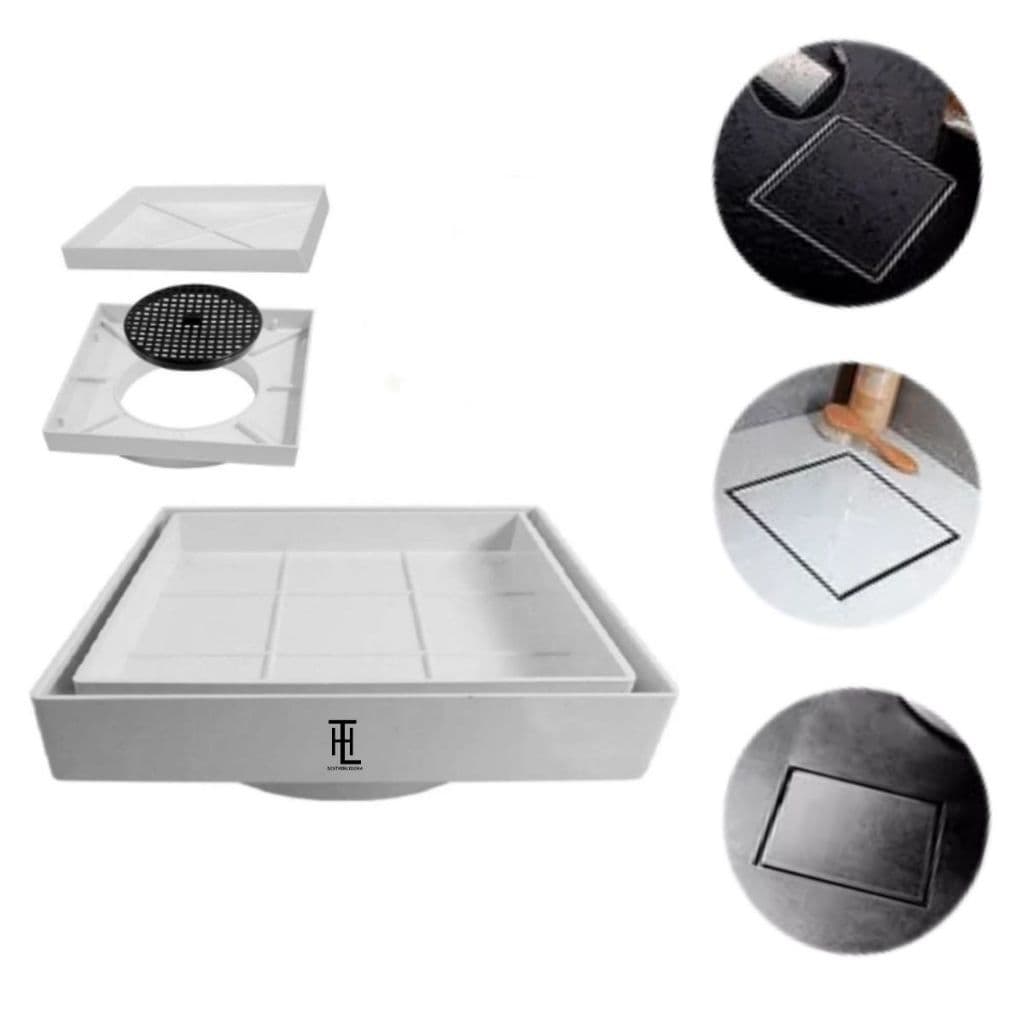 Ralo Oculto 10x10 Invisível Seca piso Porcelanato com grelha