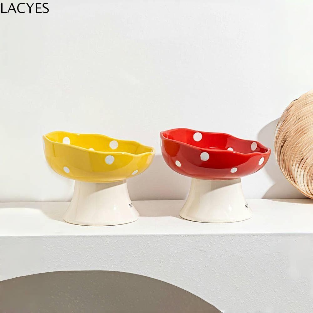 Tigela De Gato De Cogumelo LACYES , Cerâmica Fofa Para Animais De Estimação , Boca Inclinada , Bacia De Alimentação De C