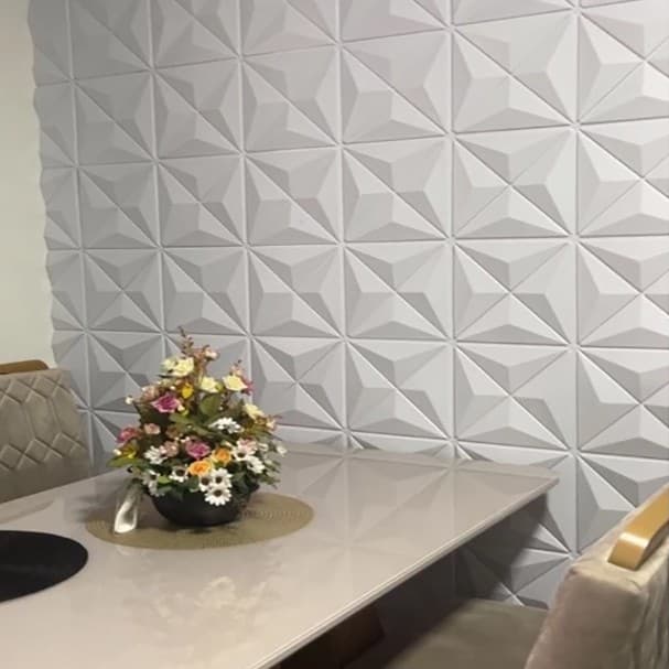 Placas PVC de Revestimento 3d Branca Para Parede Decorativa 25x25cm Vários Kits