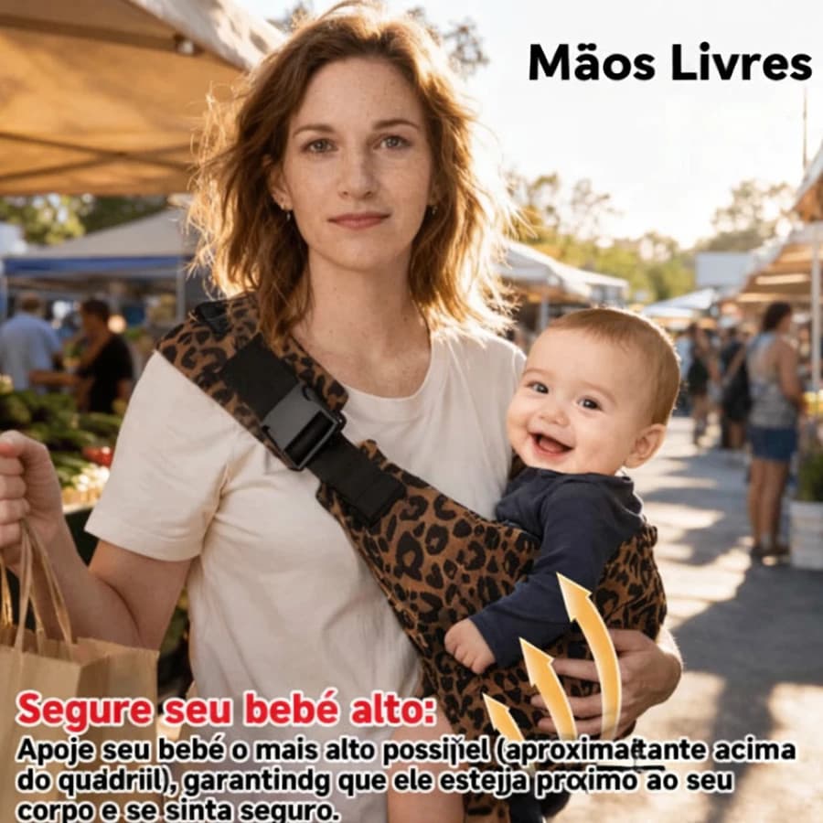 Canguru Para Bebê Portador de bebê Seguro Confortável Ajustável Ergonômico Para Mamãe