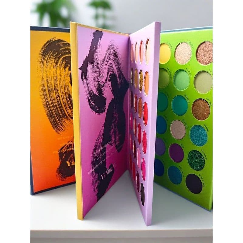 Influenciador Douyin mesmo estilo 72 cores livro de sombra de três camadas perolado fosco Glitter lantejoulas COS sombra