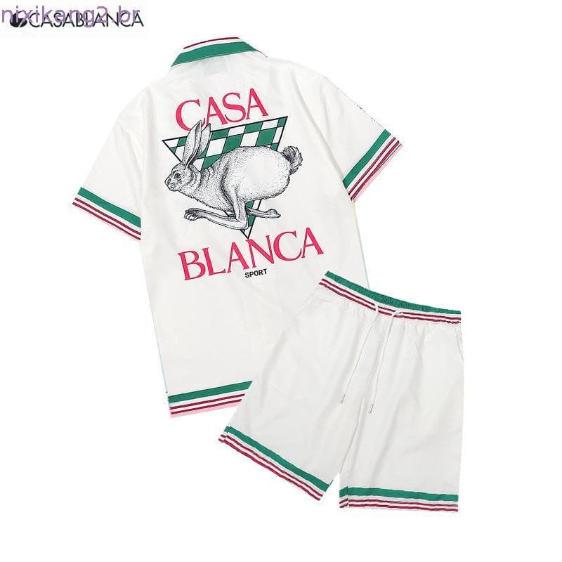 Casablanca K25 Casablanca 2025 Novo Estilo Coelho Padrão Carta Estampada Shorts