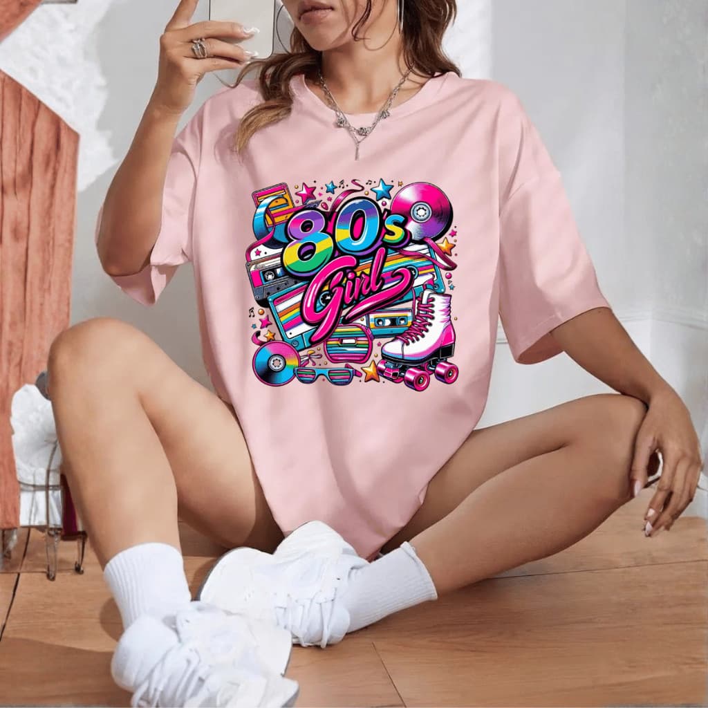 Camiseta Oversized Anos 80 Feminina Casual Treino Dia a dia Moda Tendencia 100% Algodão