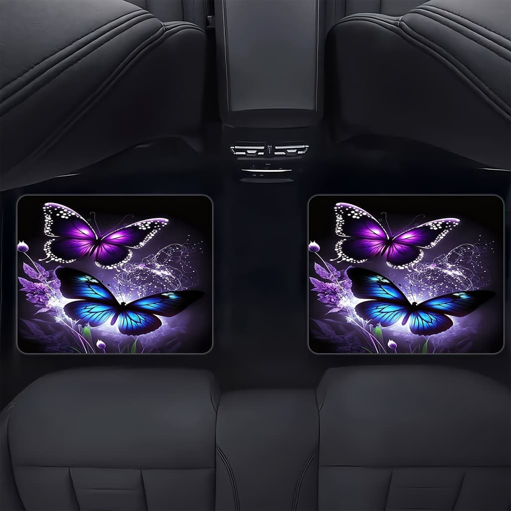 Conjunto de 4 peças de tapete de carro elegante e moderno com estampa de borboleta, tamanho Universal, forro antiderrapa