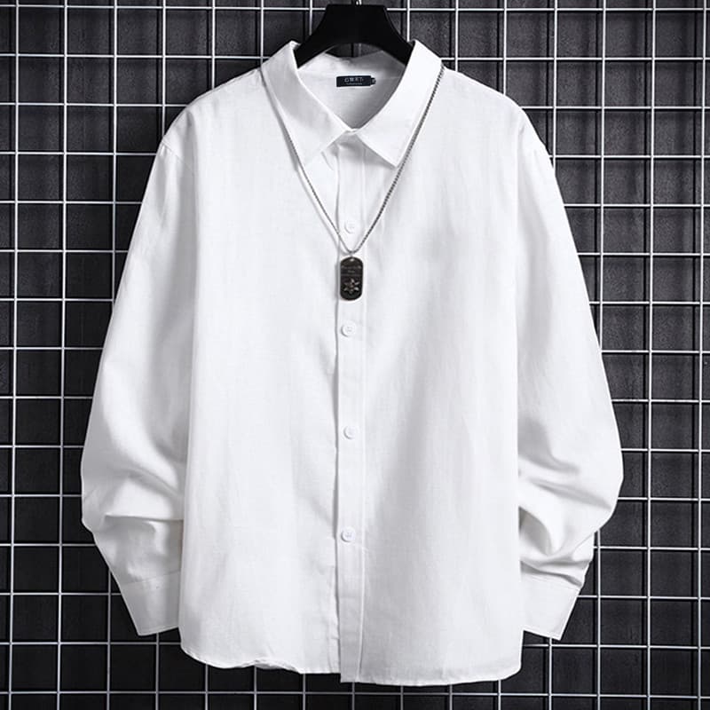 Extra grande plus Size mais gordura mais nacional na moda cara gordo cara puro algodão de manga comprida camisa branca p