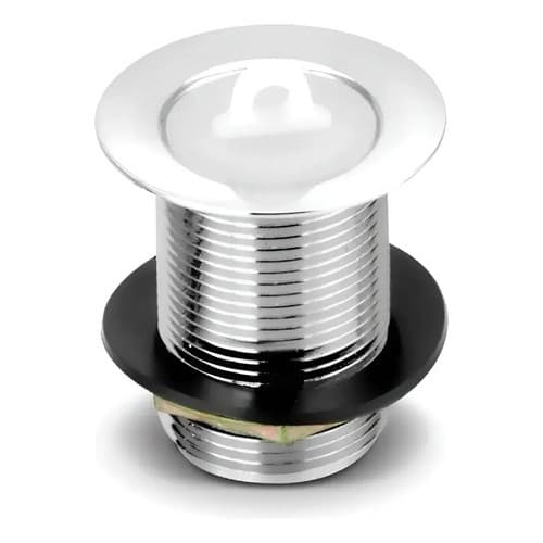Válvula Tanque Metal Cromado 1.1/4'' Pia Cuba C/ Vedação Prateado Cromado