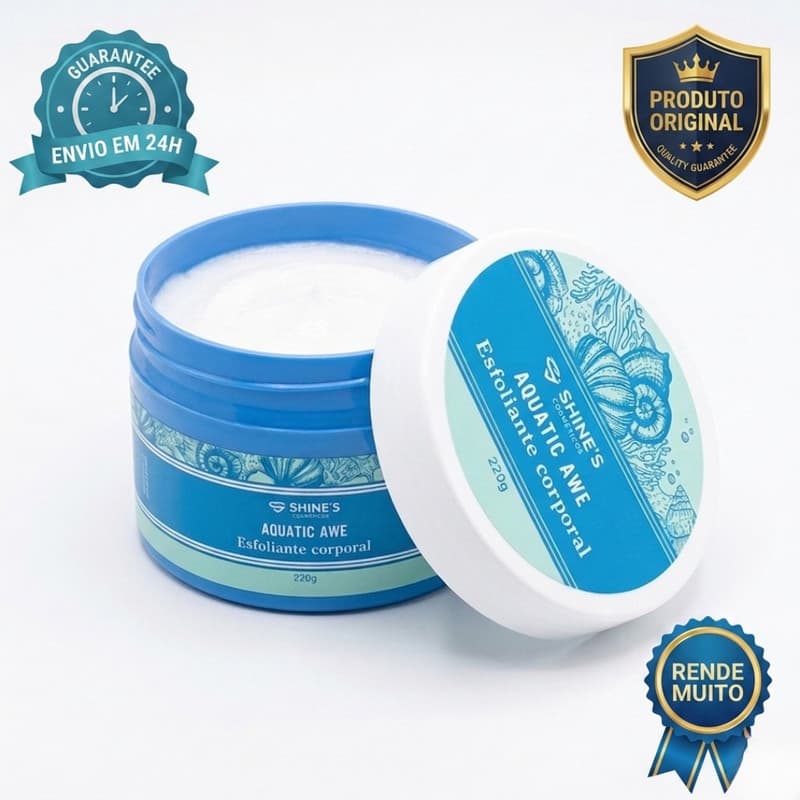 Esfoliante Corporal Cremoso Shine's Aquatic Awe 220g - Renovação e Hidratação Profunda para o Banho