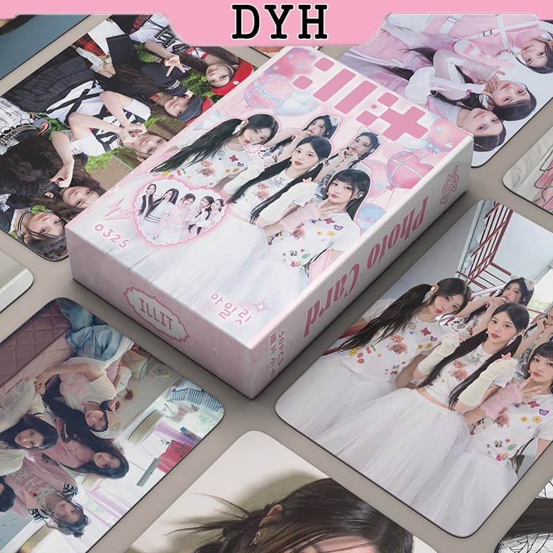 50pcs/box ILLIT Cartão Laser YUNAH WONHEE Cartões Fotográficos LOMO KPOP Álbum
