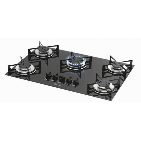 Fogão Cooktop Fischer 5 Bocas Gás Mesa Vidro - Preto 1642-6985