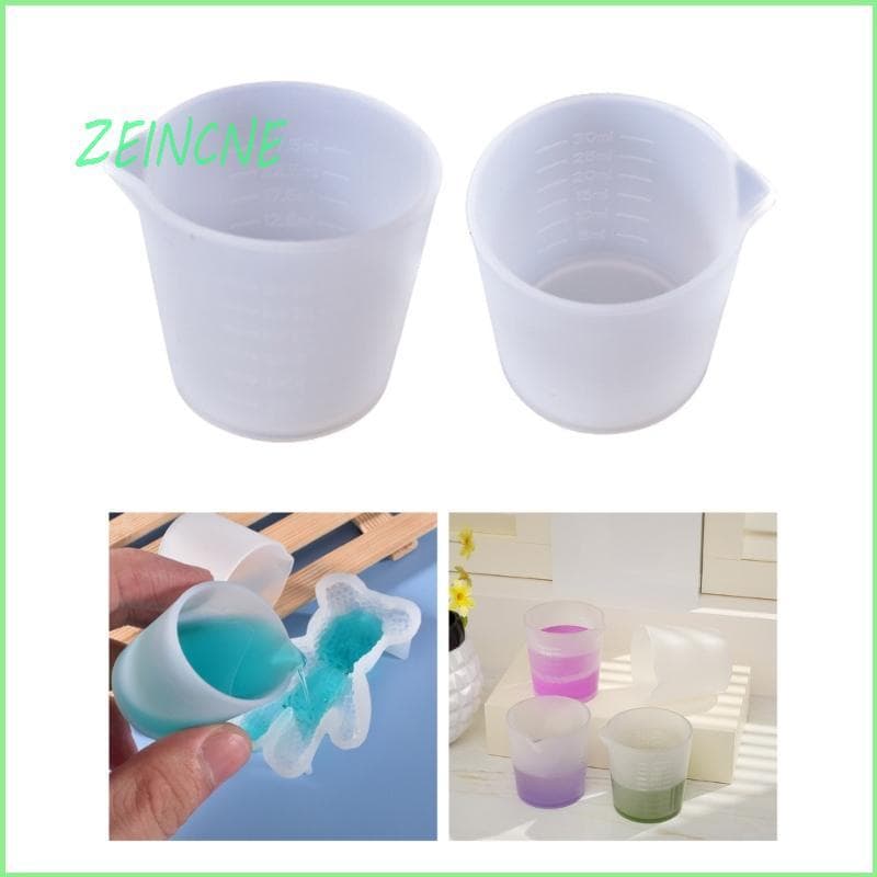 ZEIN 2 Pcs Copo Medidor Silicone Multiuso Mistura Antiaderente Derramando