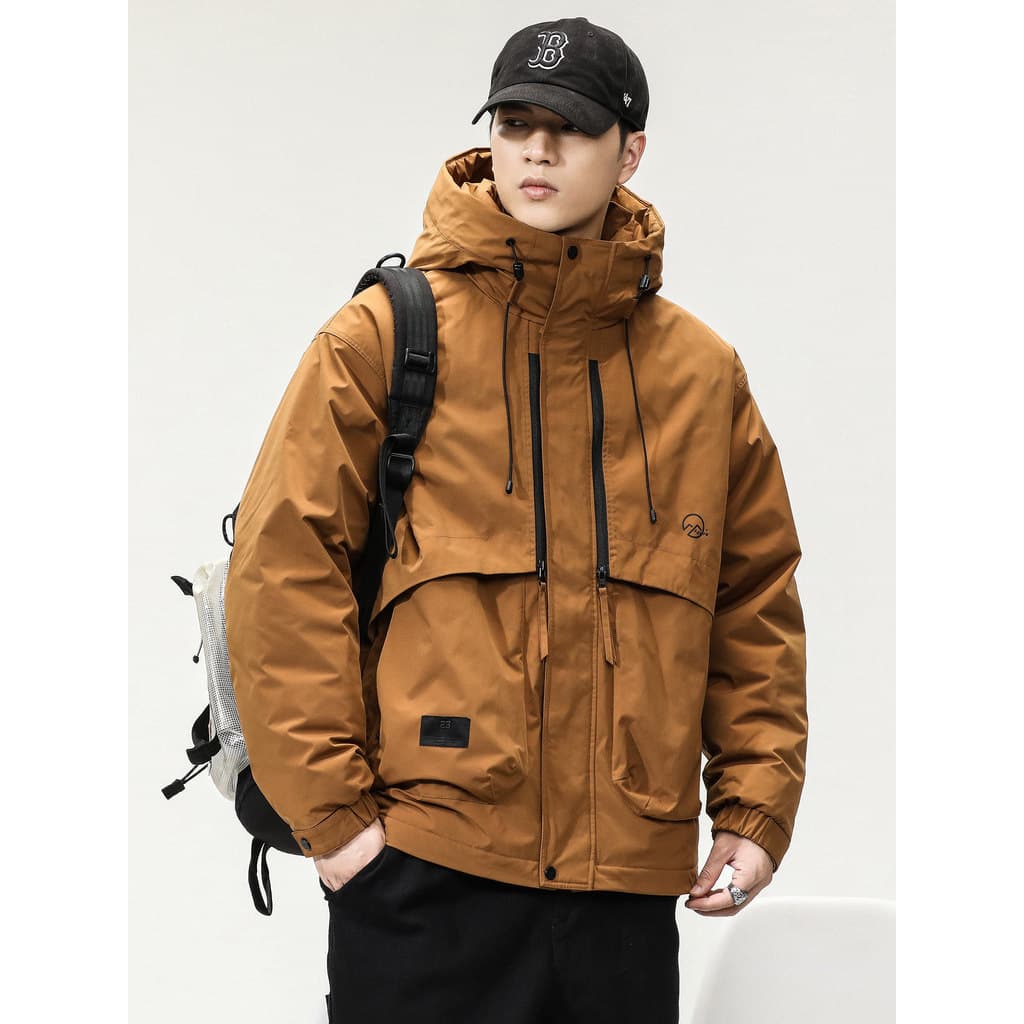 Jaqueta de trabalho ao ar livre masculina solta tamanho grande jaqueta térmica à prova de três provas inverno Casual jaq