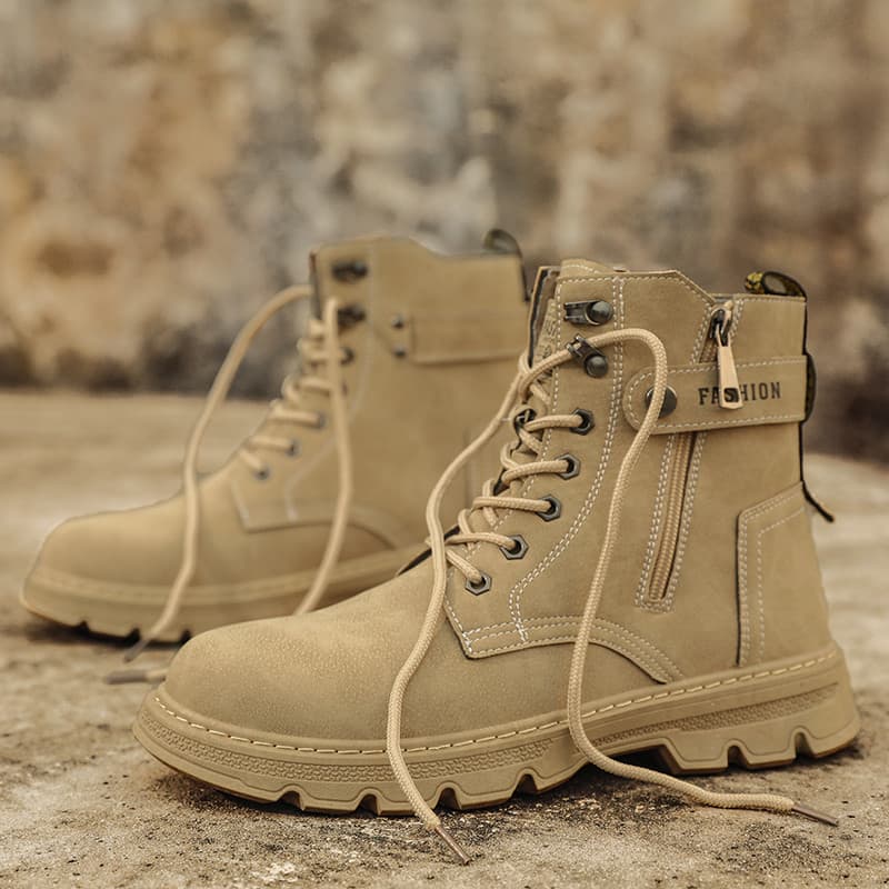 Workwear ruibarbo botas masculinas 2026 novo estilo verão de alta qualidade deserto Martin botas antiderrapante à prova