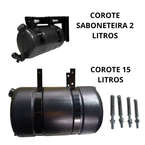 Kit Corote Barrica 15 Litros Reforçado + Corote Reservatório Saboneteira 2 Litros Carreta Caminhao