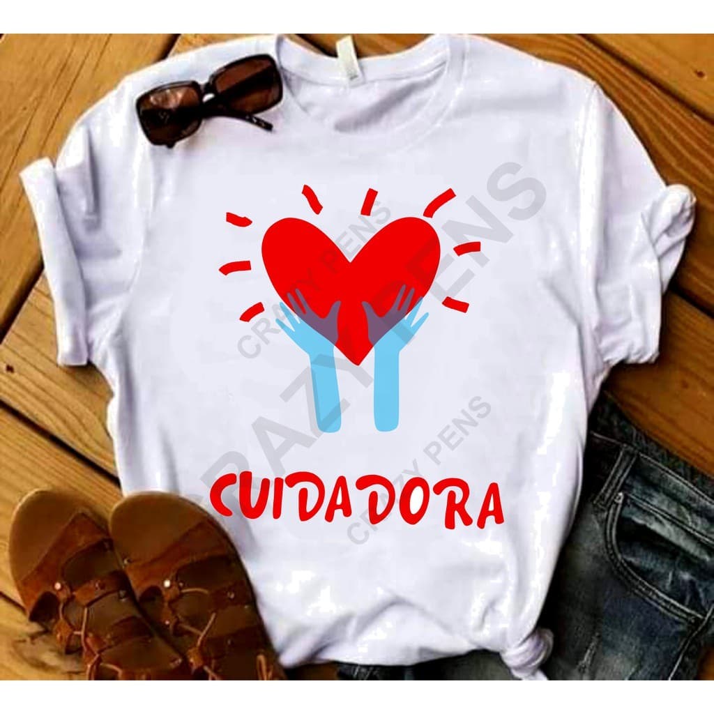 Camisa Cuidadora de Idosos T-Shirt Camiseta Blusa Feminina Unissex 100% algodão leve para dia a dia trabalho