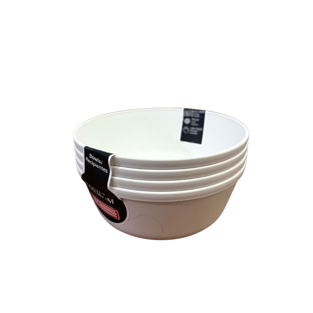 Jogo de 4un Pratos Tipo Bowl 450ml Branco São Bernardo Moderno Multiuso Plástico Casa Imperdível