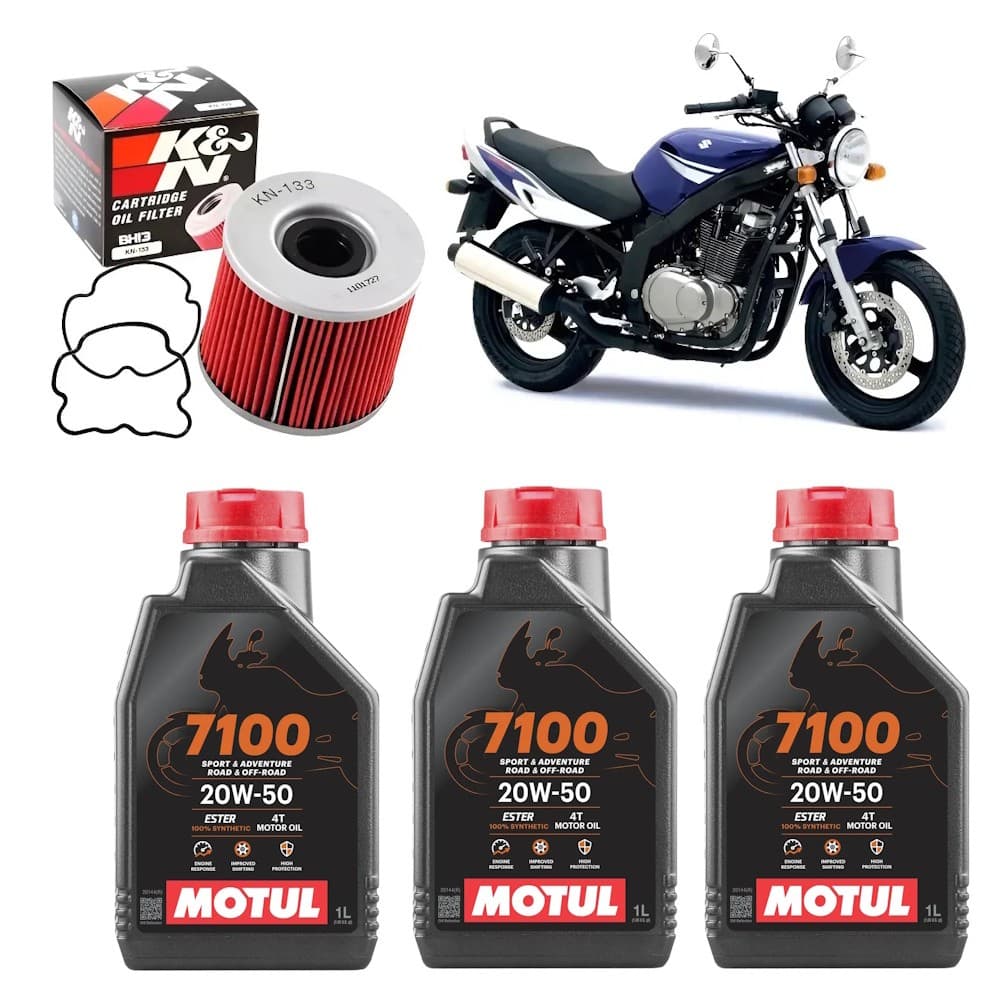 Kit Troca De Óleo Suzuki GS500 MOTUL ÓLEO 7100 20W50 kn-133