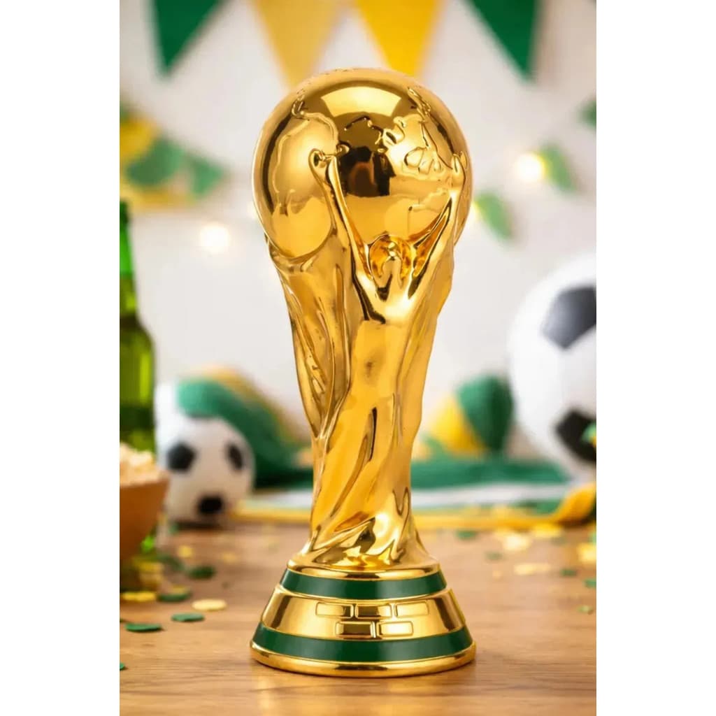 Taça Copa Do Mundo Réplica Decoração Futebol 25x10cm Fifa