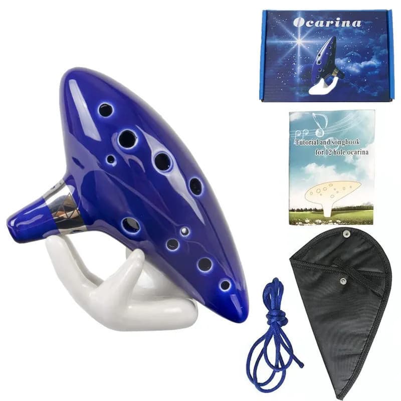 Instrumento Musical Musical Ocarina, 12 tons, Material cerâmico, usando porcelana Global de alta qualidade, com livro d