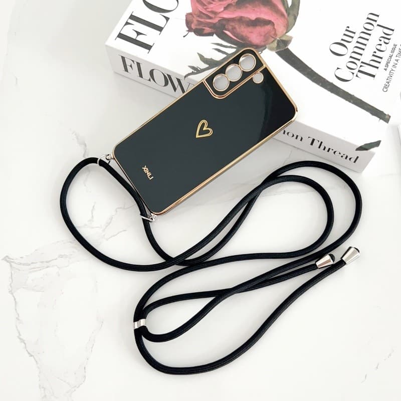 Crossbody Cordão Caso Para OPPO Realme 14 Pro Plus C71 C75 Reno 13 13F 12 12F 11F Chapeamento Amor Câmera Proteger Capa