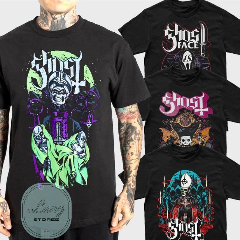 Camiseta Básica Rock Ghost Camisa 100% Algodão Streetwear Temos Plus Size Lançamento Fã Club