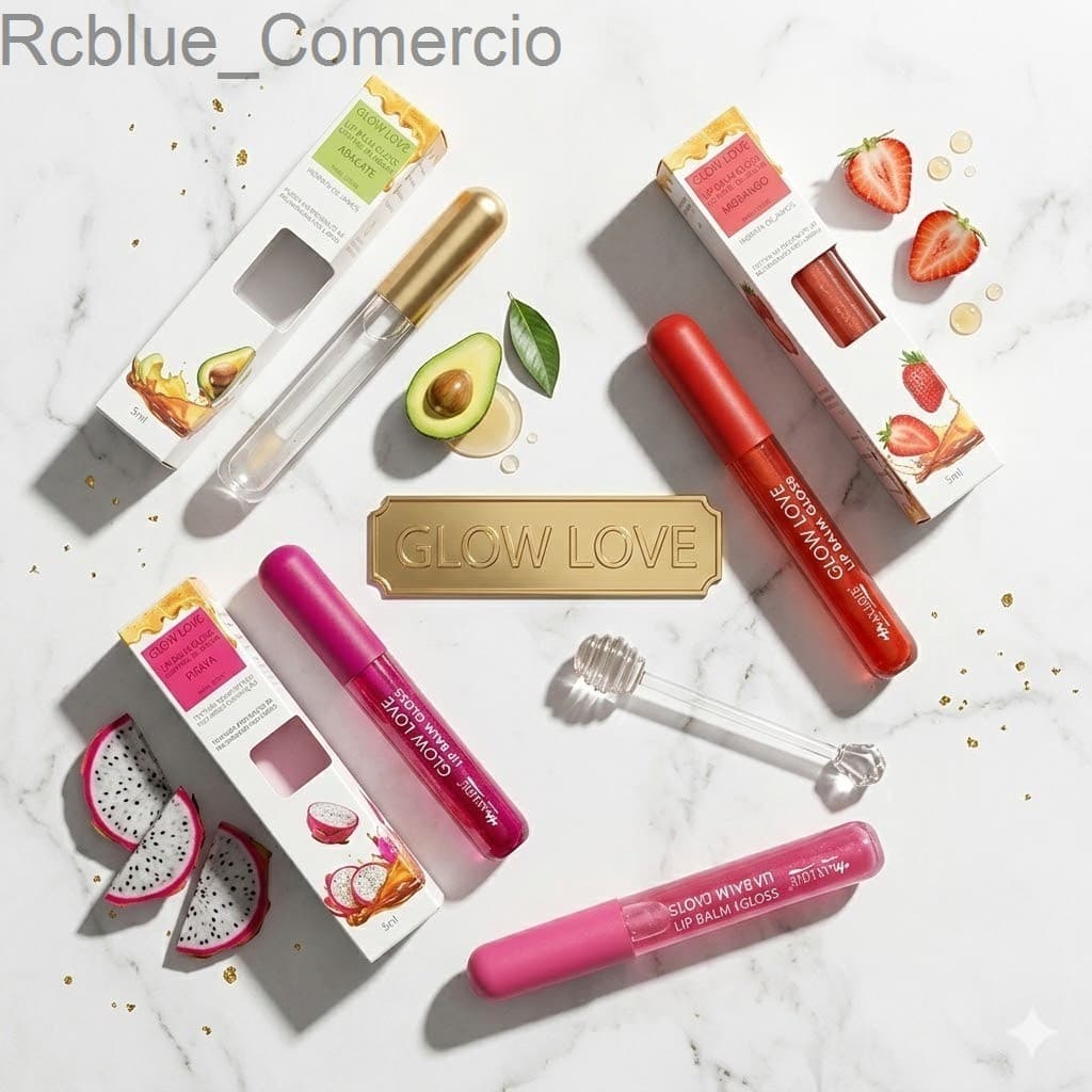 Lip Balm Gloss com Mel de Abelha e Frutas Max Love - Hidrata os Lábios