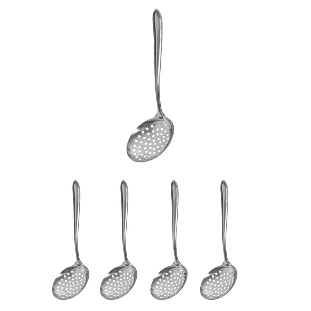 Kit 5 und - Escumadeira - Inox - 32,5 x 11,6cm