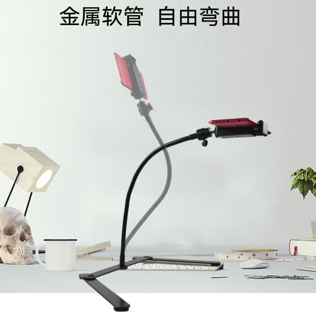 Suporte para transmissão ao vivo de celular com braço flexível, suporte para fotografia de alimentos, suporte artesanal
