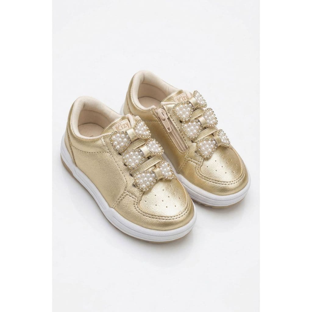Tenis Menina Com Detalhe De Laço Em Strass Xua Xua