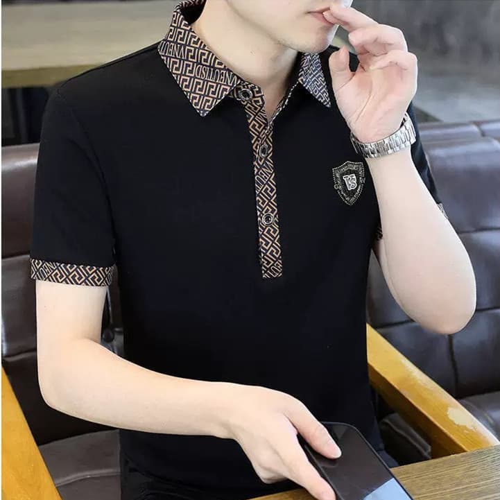 Verão de manga curta camiseta POLO masculina fino-ajuste bordado comércio exterior Casual lapela Paul camisa H