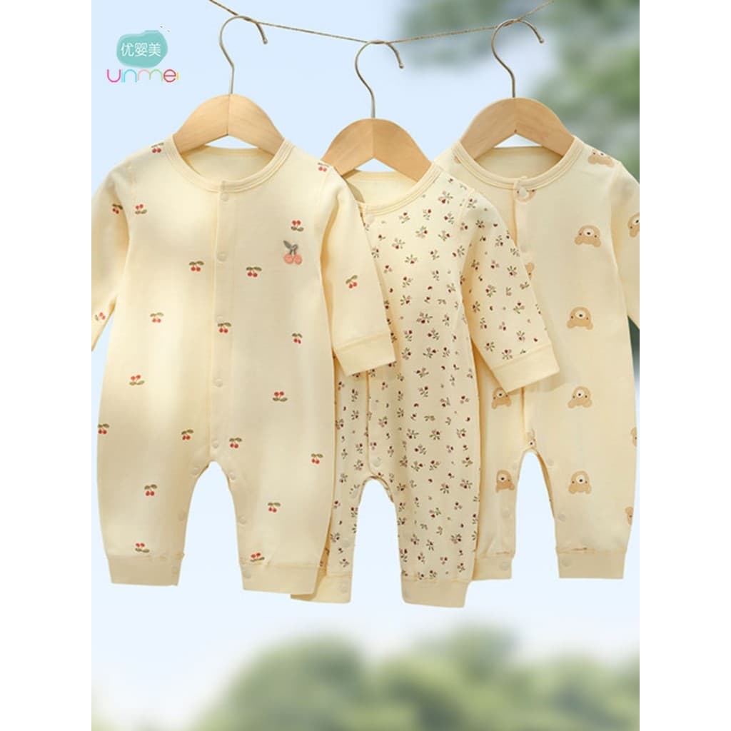 Macacão de bebê primavera outono verão Base infantil recém-nascido fino manga comprida macacão de bebê pijama de algodão