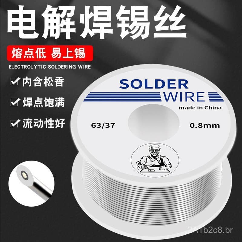 Venda direta do fabricante: fio de solda para comércio exterior 63/37, rolo pequeno de fio de estanho 0,6 0,8 1,0mm com