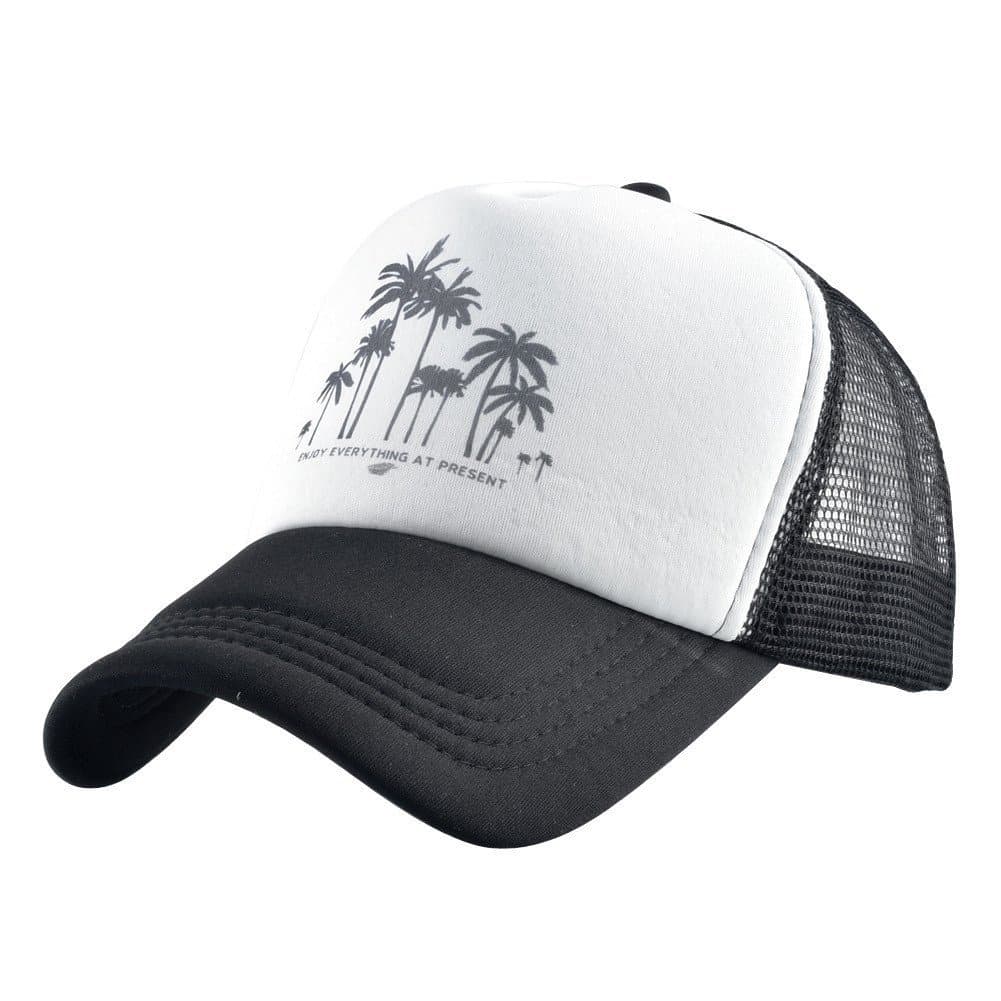 Boné de Malha com Estampa de Coqueiro, Boné de Beisebol, Chapéu de Proteção Solar de Verão para Homens e Mulheres em F