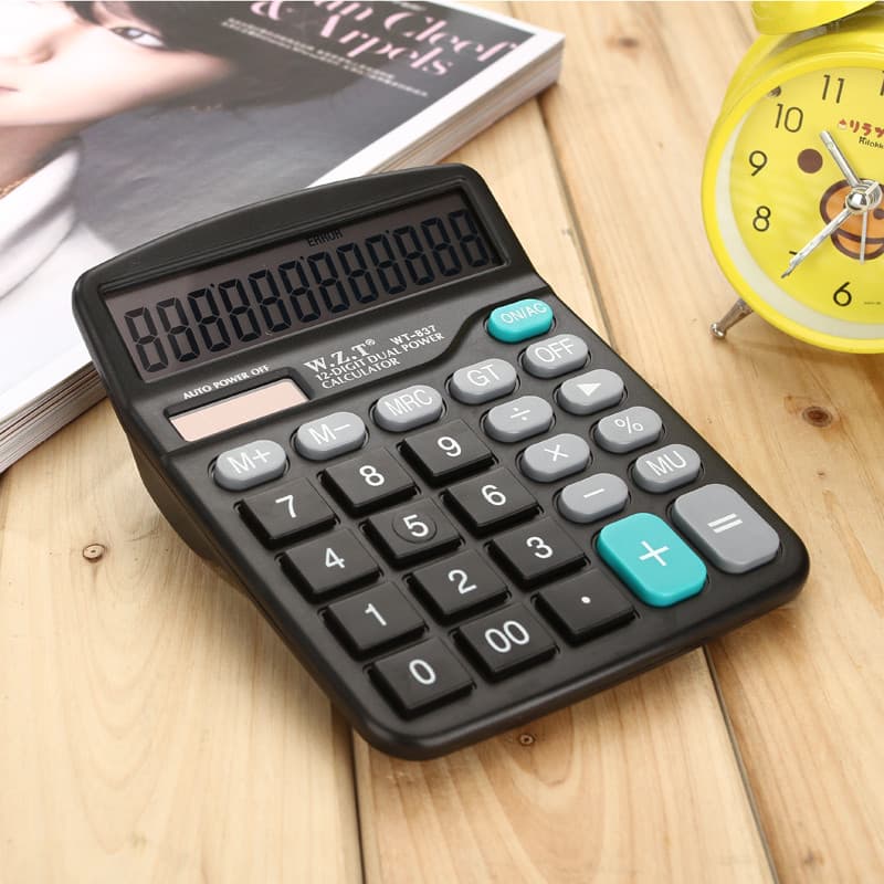 Calculadora Solar botão grande estudante 12 dígitos multifuncional escritório computador dedicado financeiro